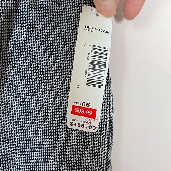 NWT PENDLETON black/white houndstooth check wool pants lined size 6 winter - Picture 5 of 7